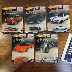 Hot Wheels Premium Jay Leno's Garage Set of 5 Mercedes McLaren Lamborghini Tank